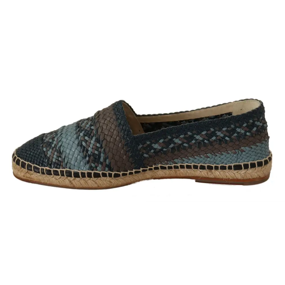 Dolce & Gabbana Blau Gray Slip On Buffalo Espadrille Schuhe - EU40/US7