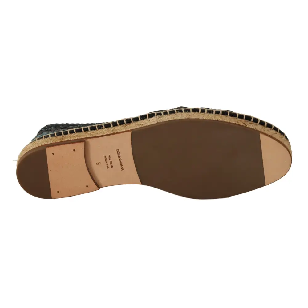 Dolce & Gabbana Blau Gray Slip On Buffalo Espadrille Schuhe - EU40/US7