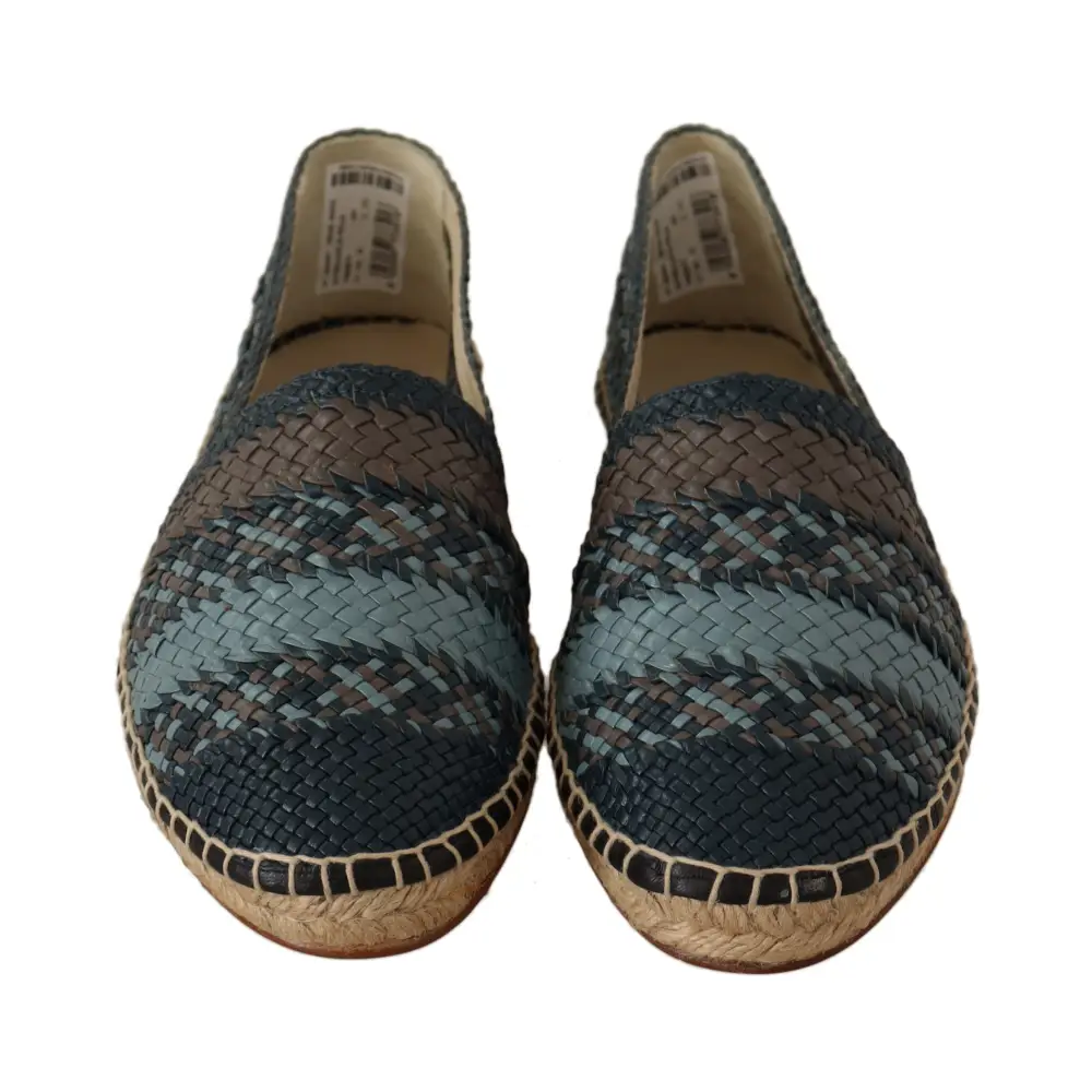 Dolce & Gabbana Blau Gray Slip On Buffalo Espadrille Schuhe - EU40/US7