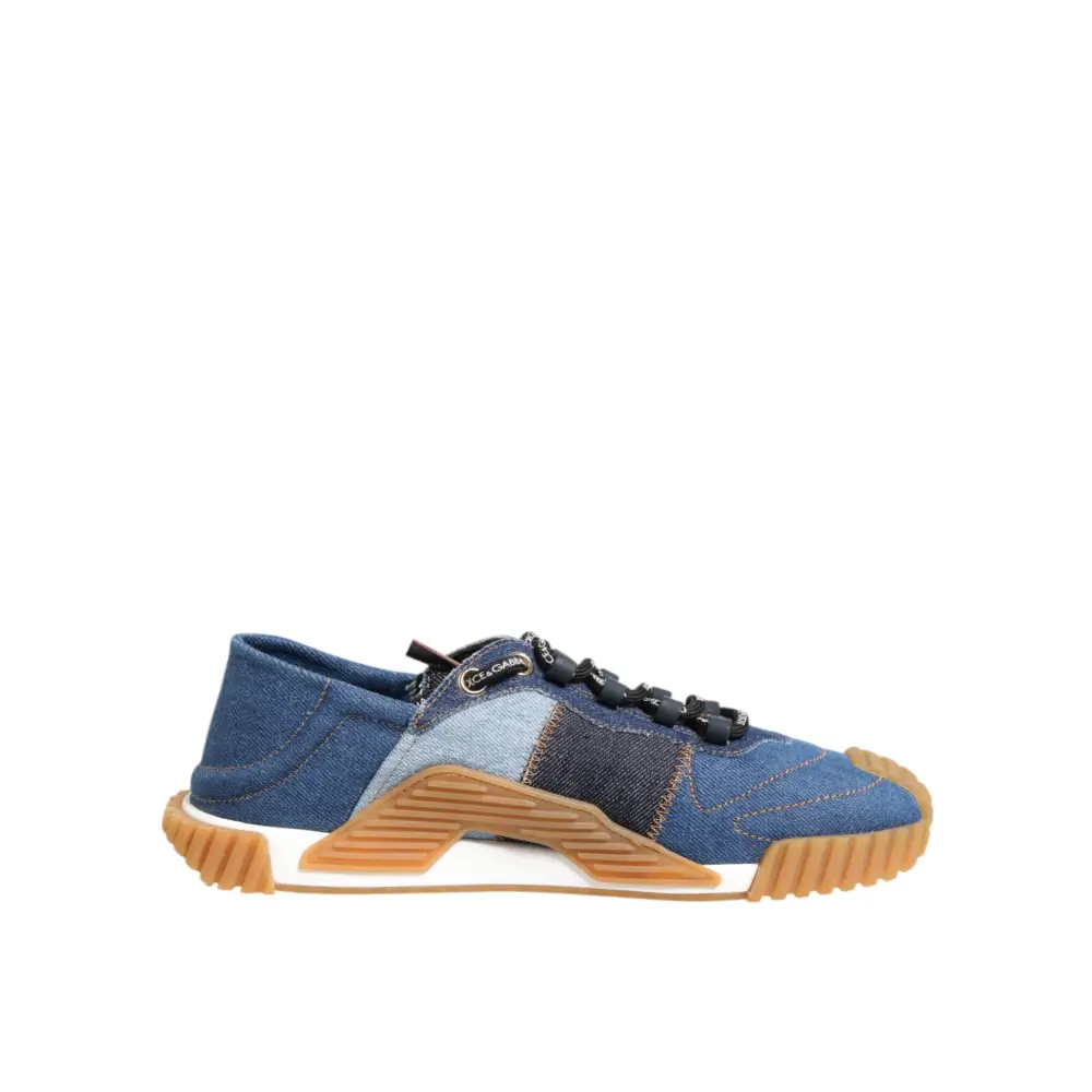 Dolce & Gabbana Blau Lace Up Low Top NS1 Turnschuhe Schuhe - EU43.5/US10.5