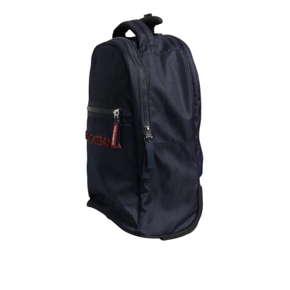 Dolce & Gabbana Blau Rot Polyester Kinder Back Pack Rad Koffer Tasche