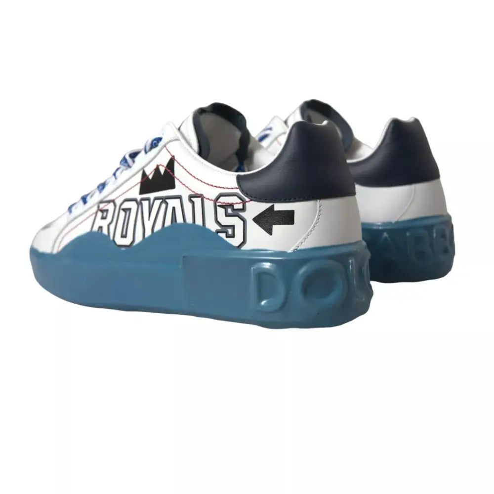 Dolce & Gabbana Blau Weiß Bedruckte Portofino Melt Sneakers - EU39.5/US6.5