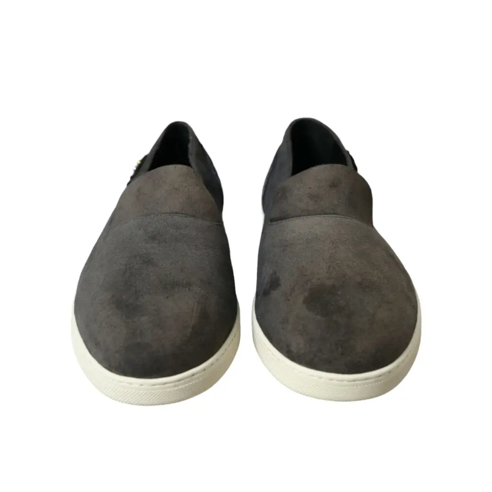 Dolce & Gabbana Blau Wildleder Kaiman Männer Loafers Pantoffeln Schuhe - EU41/US8