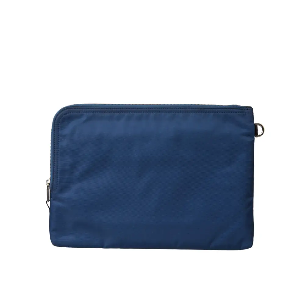 Dolce & Gabbana Blaue DG Milano Print Nylon Pouch Clutch Herren Tasche