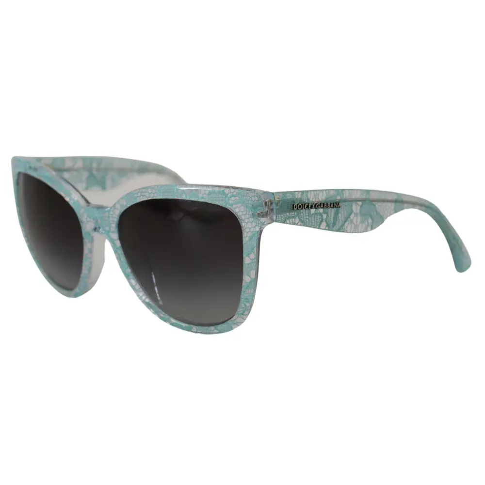 Dolce & Gabbana Blaue DG4190 Spitze Kristall Acetat Schmetterling Sonnenbrille
