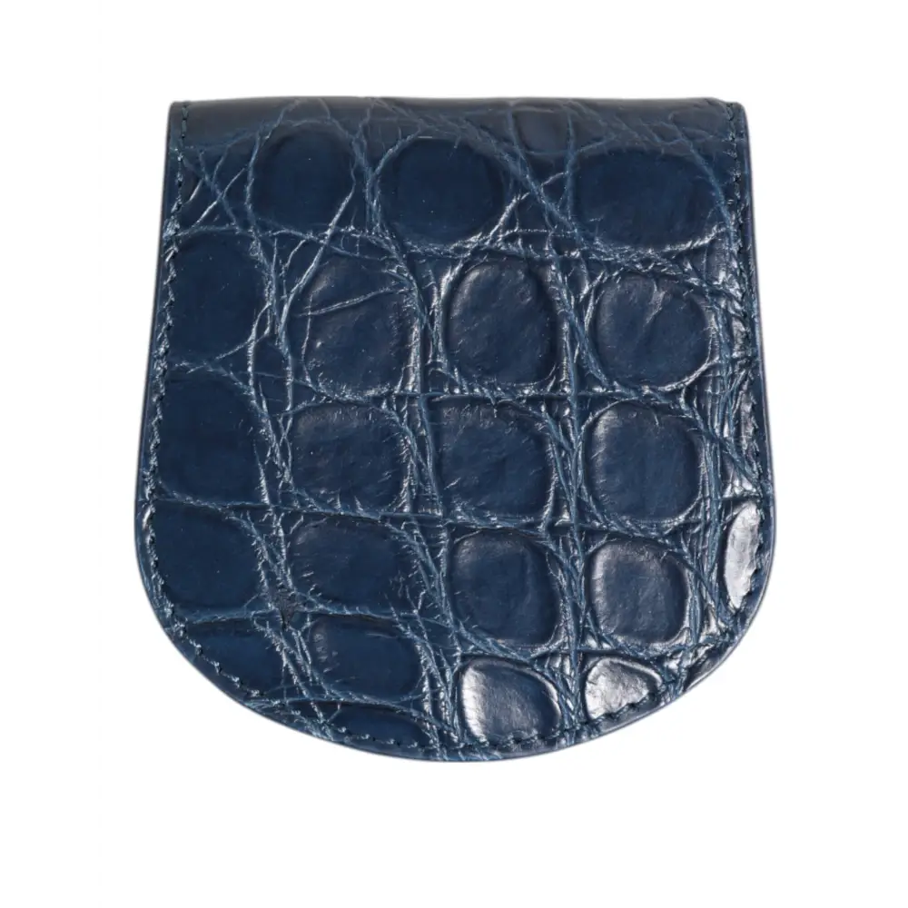 Dolce & Gabbana Blaue exotische Haut Münze Kondom Fall Halter Tasche Brieftasche