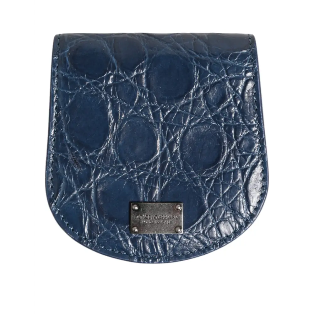 Dolce & Gabbana Blaue exotische Haut Münze Kondom Fall Halter Tasche Brieftasche