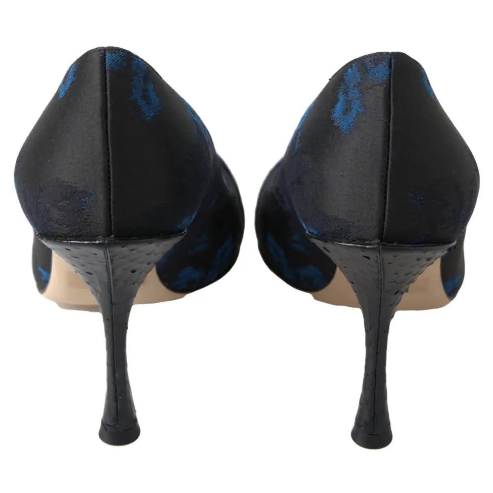 Dolce & Gabbana Blaue Floral Ayers Kristall Pumps Schuhe