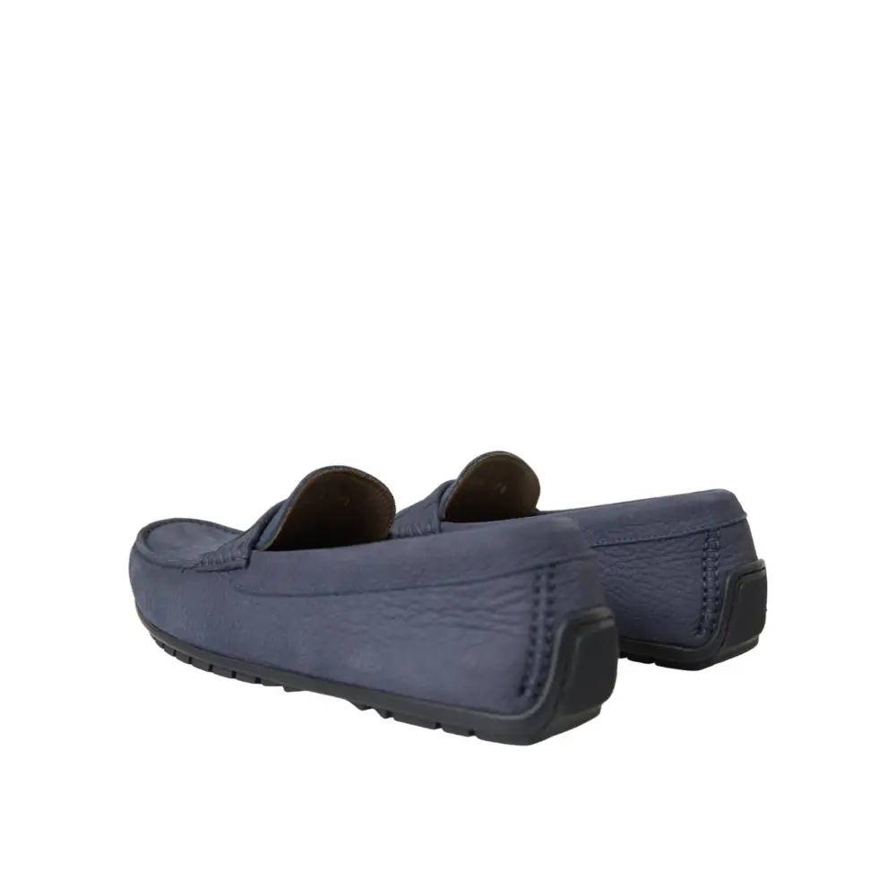 Dolce & Gabbana Blaue Kalbsleder Slip On Mokassin Schuhe