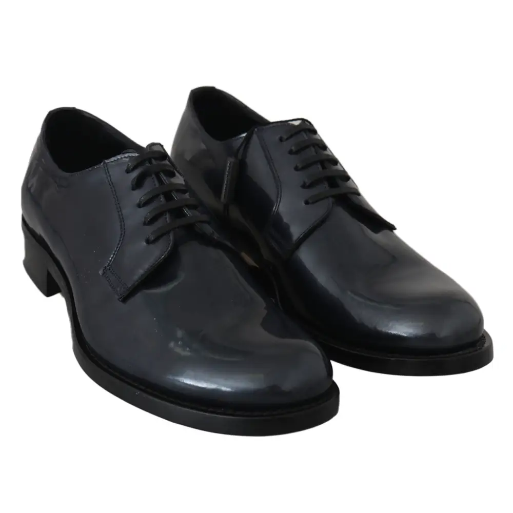 Dolce & Gabbana Blaue Leder Derby Kleid Formelle Schuhe - EU39/US6