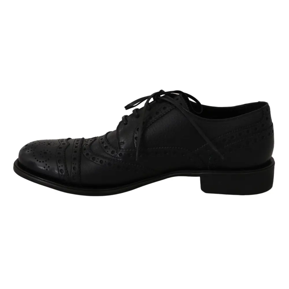 Dolce & Gabbana Blaue Leder Wingtip Oxford Dress Schuhe