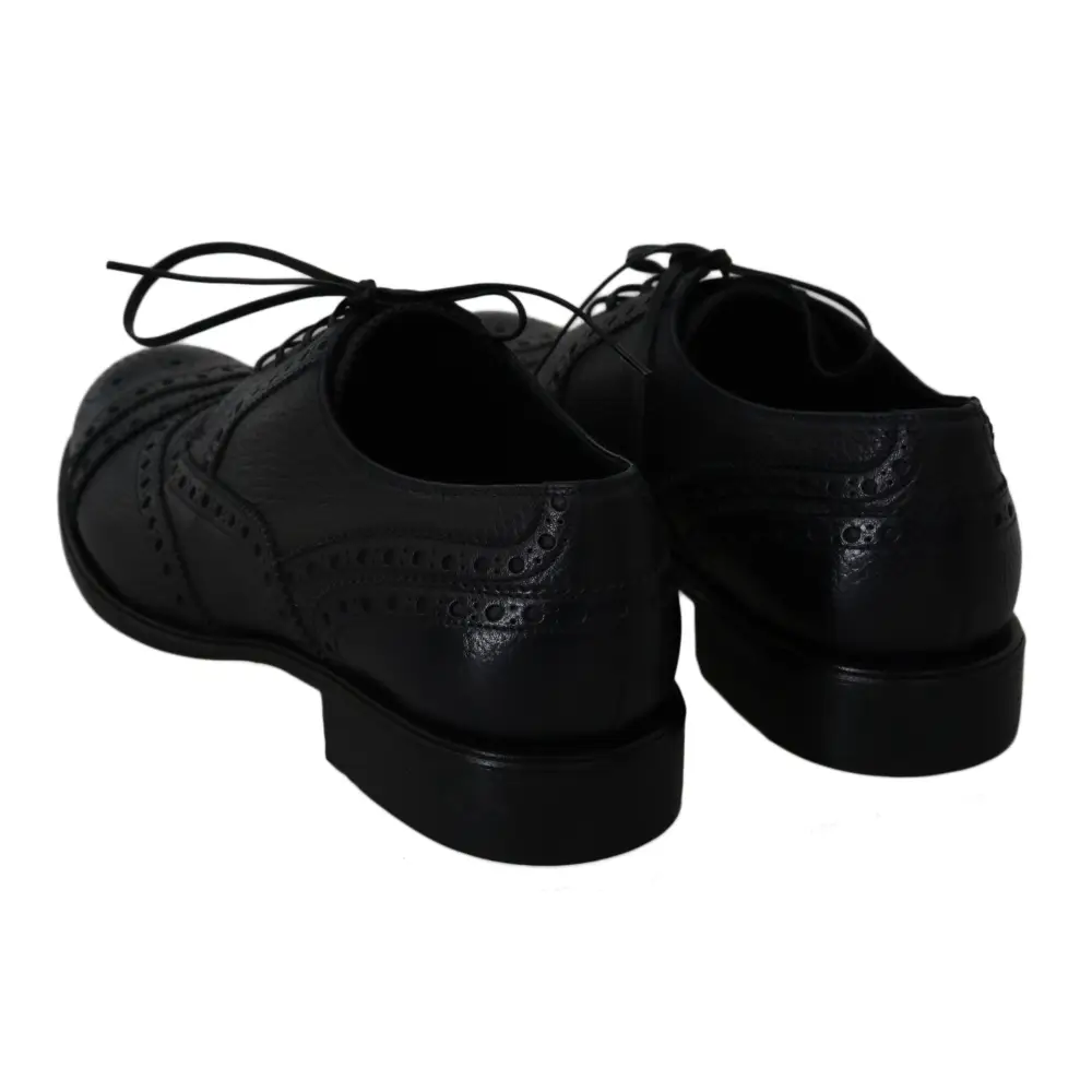 Dolce & Gabbana Blaue Leder Wingtip Oxford Dress Schuhe
