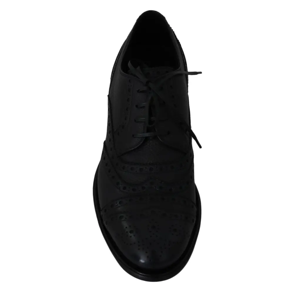 Dolce & Gabbana Blaue Leder Wingtip Oxford Dress Schuhe