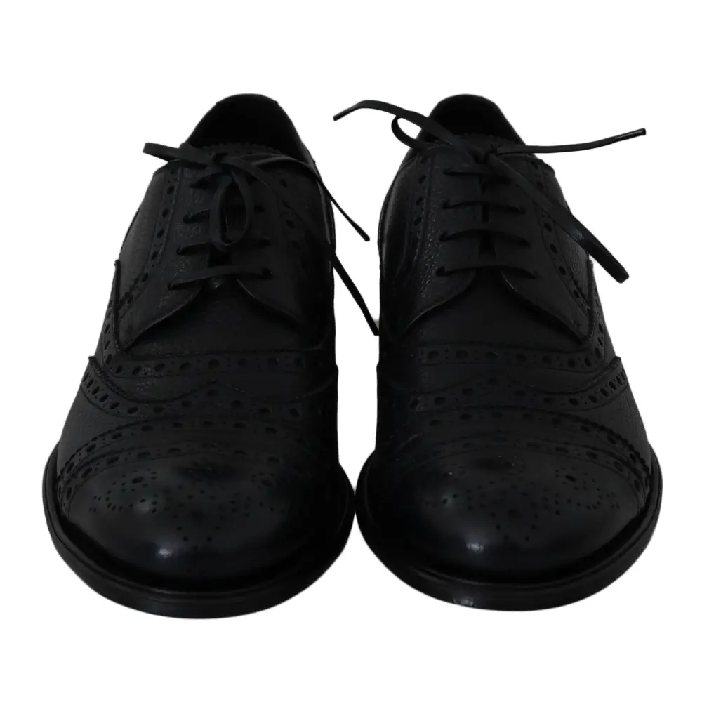 Dolce & Gabbana Blaue Leder Wingtip Oxford Dress Schuhe