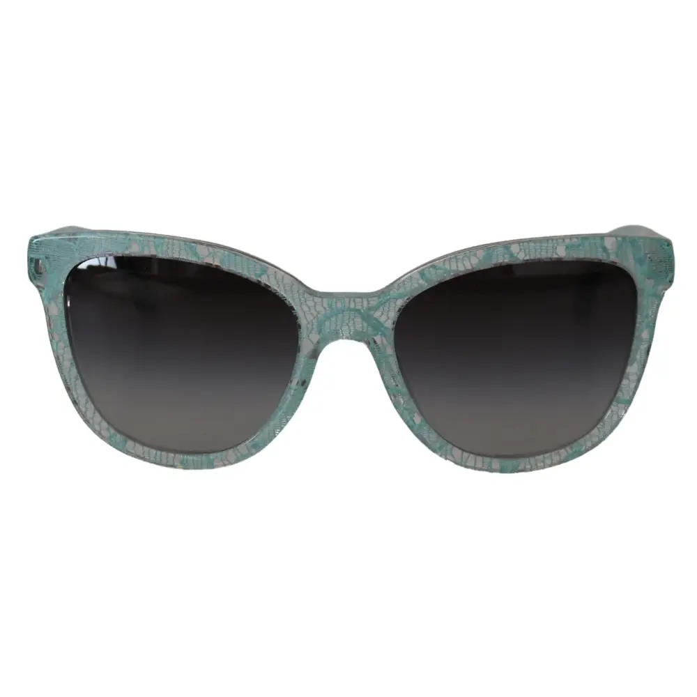 Dolce & Gabbana Blaue Spitze Acetat Kristall Runde DG4190 Sonnenbrille