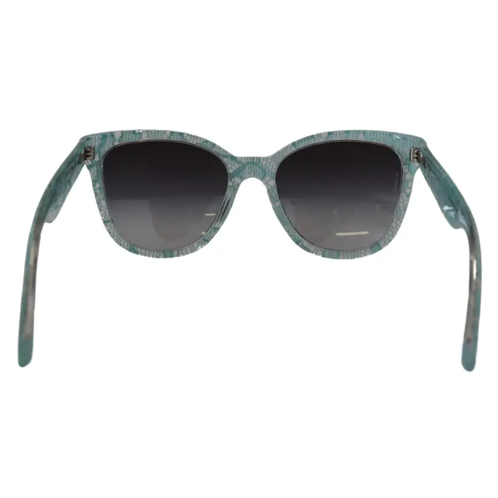 Dolce & Gabbana Blaue Spitze Acetat Kristall Runde DG4190 Sonnenbrille