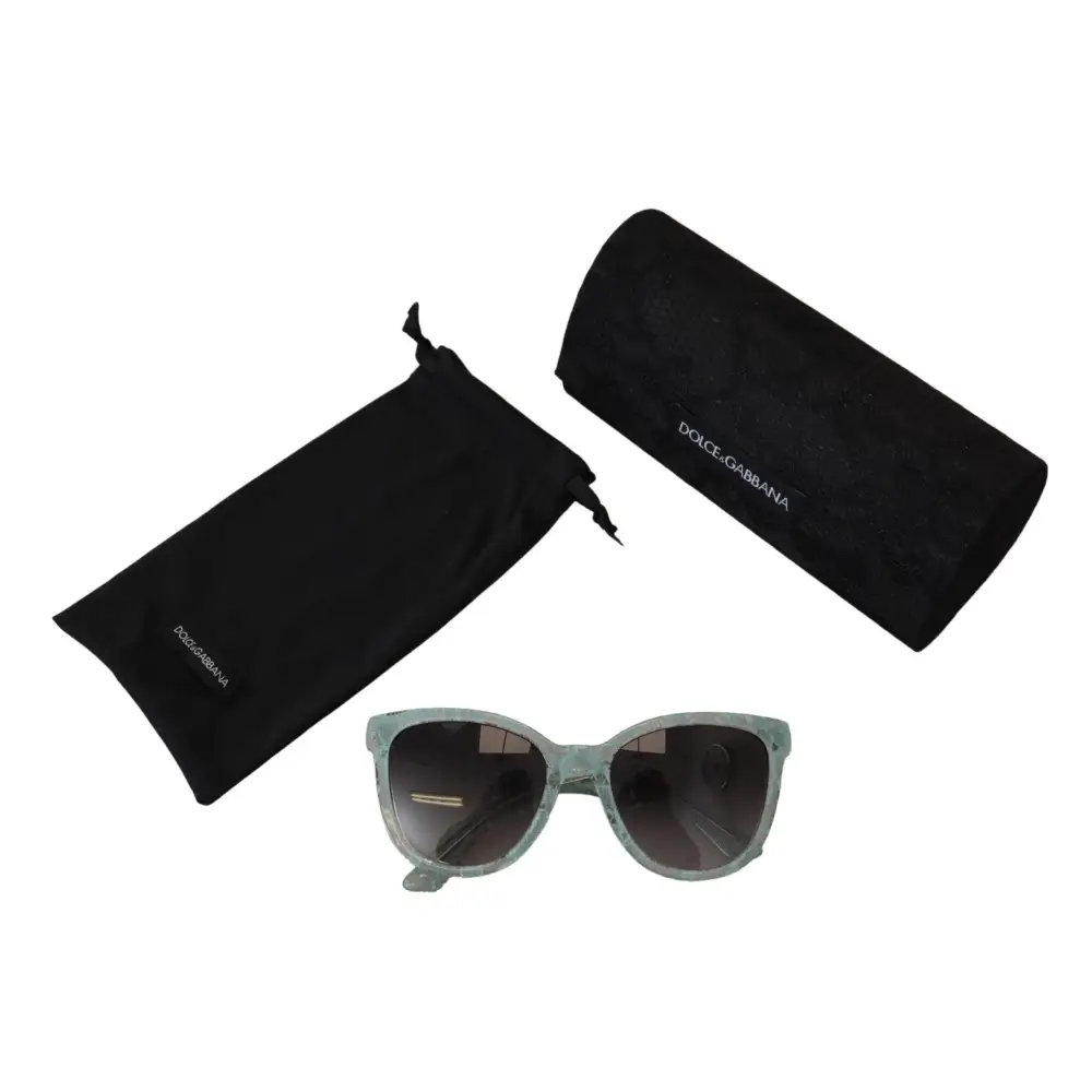 Dolce & Gabbana Blaue Spitze Acetat Kristall Runde DG4190 Sonnenbrille