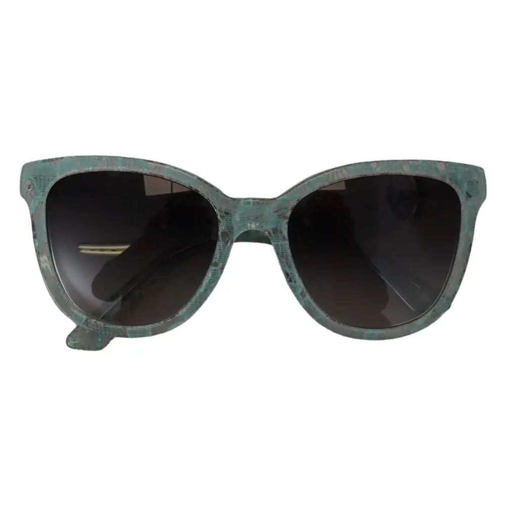 Dolce & Gabbana Blaue Spitze Acetat Kristall Runde DG4190 Sonnenbrille