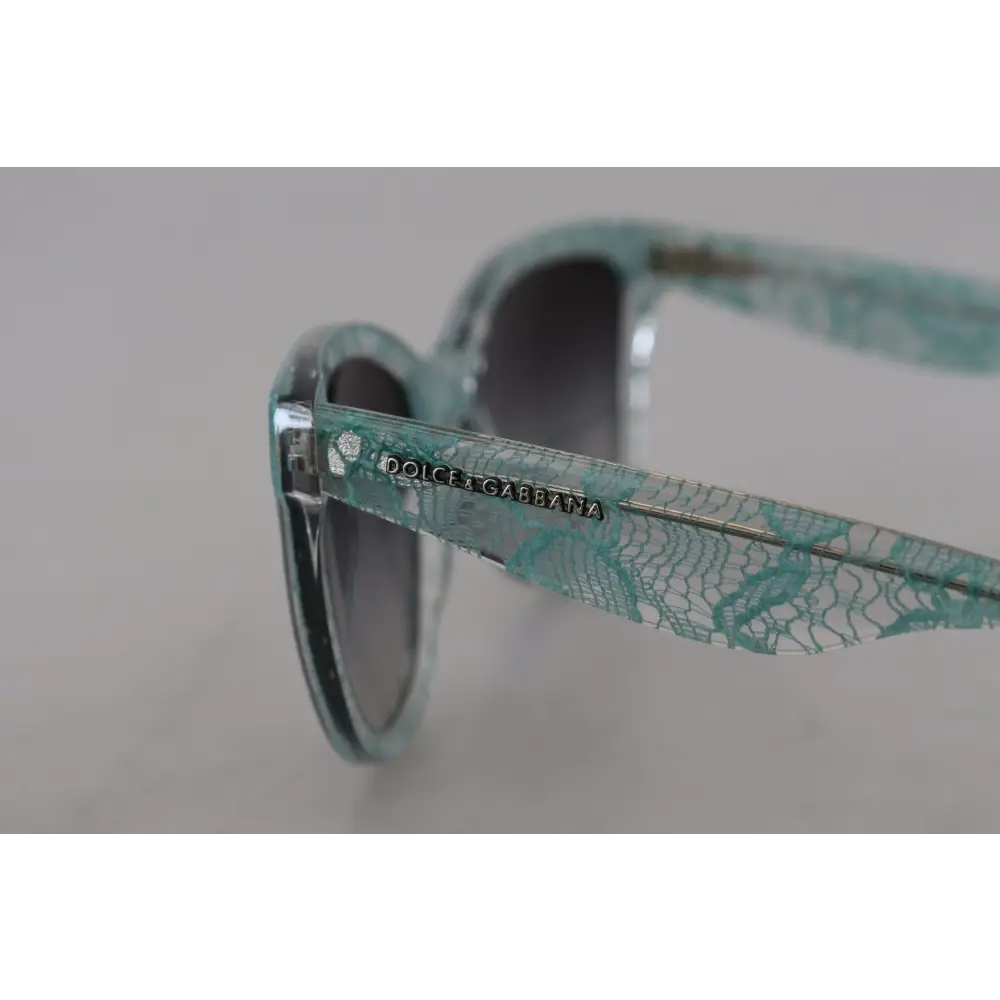 Dolce & Gabbana Blaue Spitze Acetat Kristall Runde DG4190 Sonnenbrille