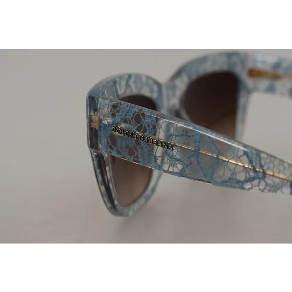 Dolce & Gabbana Blaue Spitze Acetat Kristall Schmetterling DG4231 Sonnenbrille