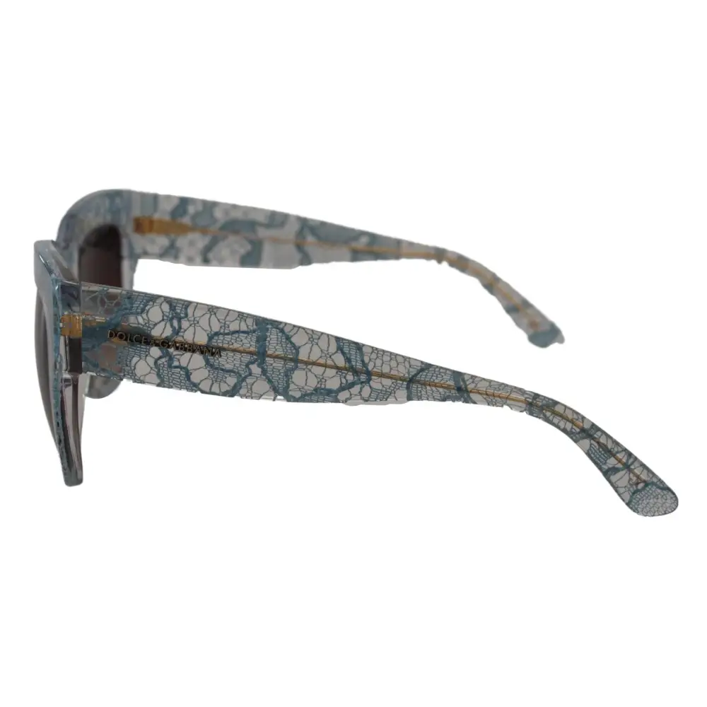 Dolce & Gabbana Blaue Spitze Acetat Kristall Schmetterling DG4231 Sonnenbrille