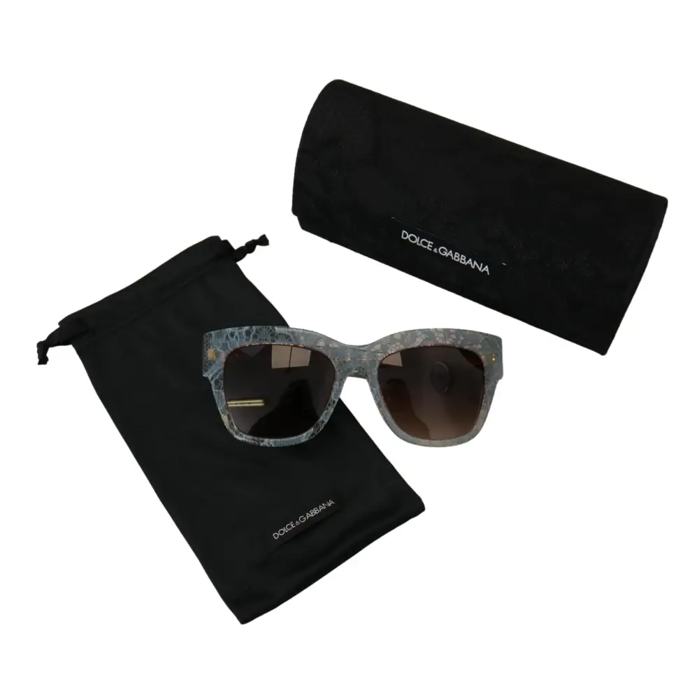 Dolce & Gabbana Blaue Spitze Acetat Kristall Schmetterling DG4231 Sonnenbrille