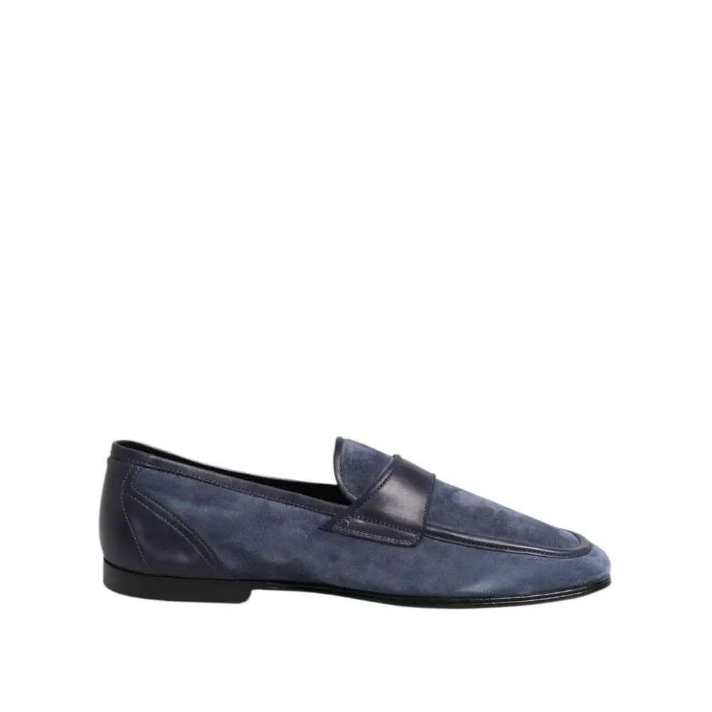 Dolce & Gabbana Blaue Wildleder Loafers Mokassin Schuhe