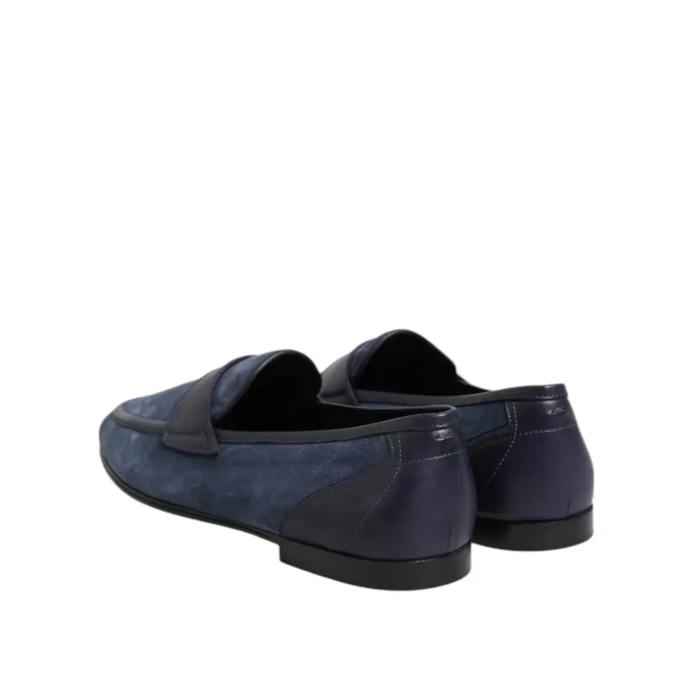 Dolce & Gabbana Blaue Wildleder Loafers Mokassin Schuhe