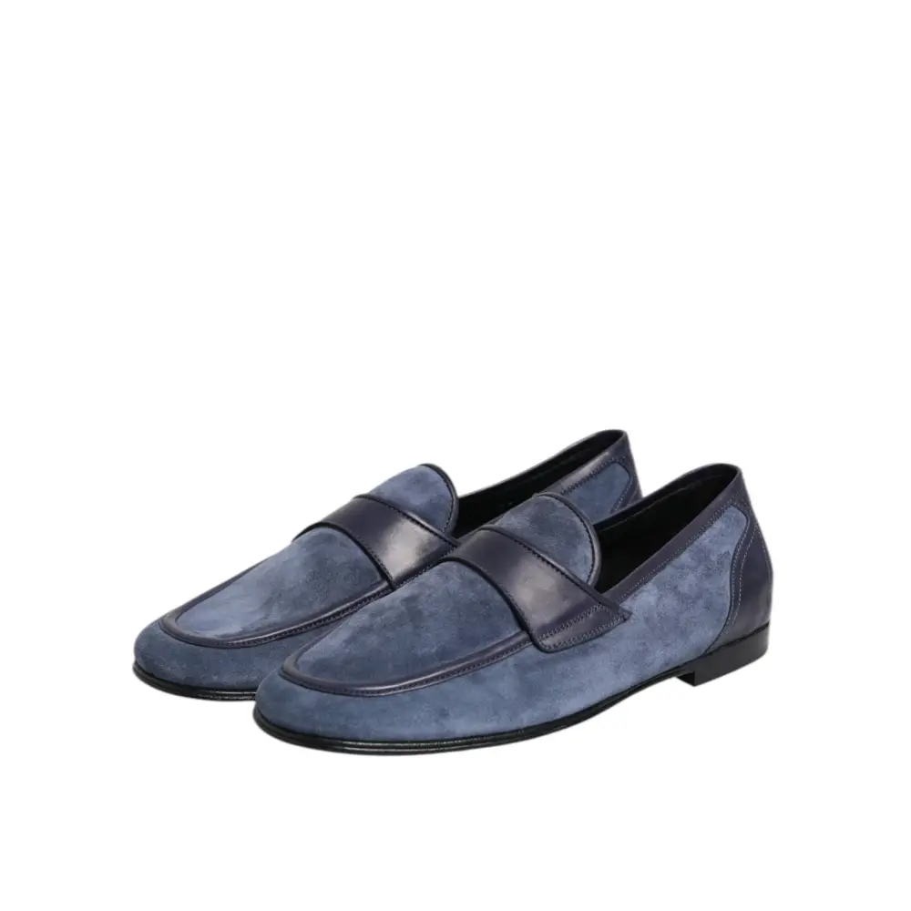 Dolce & Gabbana Blaue Wildleder Loafers Mokassin Schuhe
