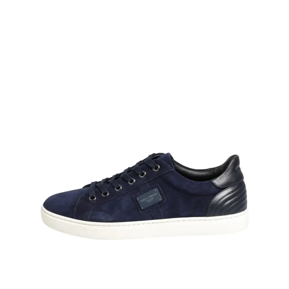 Dolce & Gabbana Blaue Wildleder-Sneaker aus Leder