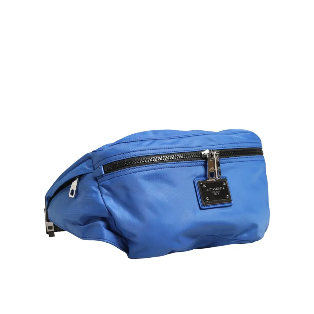 Dolce & Gabbana Blauer Logo-Plakette Nylon-Taillen-Gürteltasche Herren Borse Bag