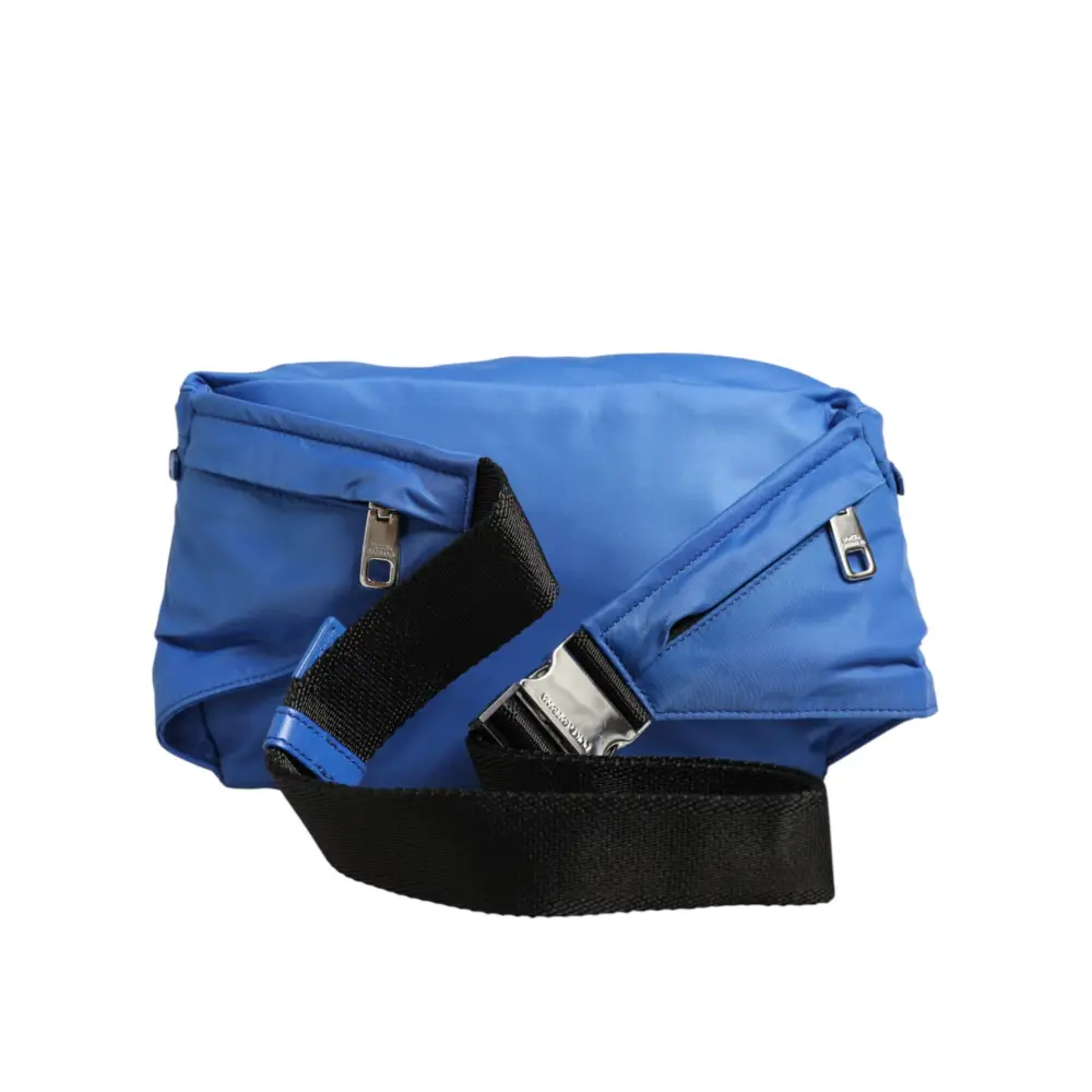 Dolce & Gabbana Blauer Logo-Plakette Nylon-Taillen-Gürteltasche Herren Borse Bag