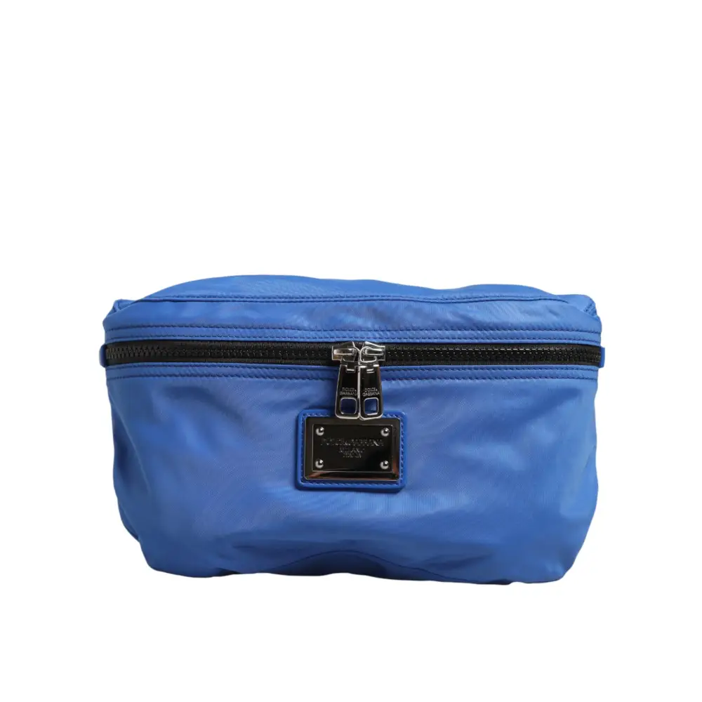 Dolce & Gabbana Blauer Logo-Plakette Nylon-Taillen-Gürteltasche Herren Borse Bag