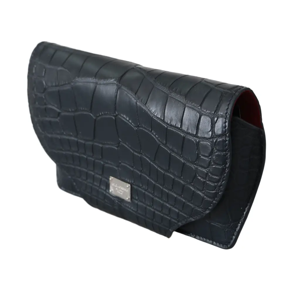 Dolce & Gabbana Blaues Krokodil Brillenetui Sonnenbrille Hülle Etui