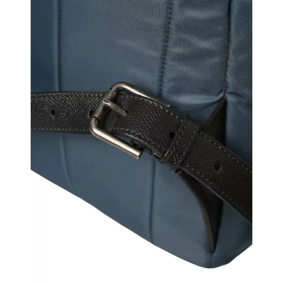 Dolce & Gabbana Blaues Nylon #DGFamily Patch Männer Rucksack Tasche