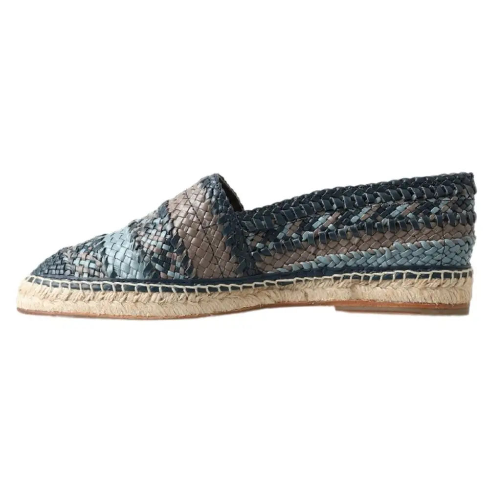 Dolce & Gabbana Blaugraue Leder Espadrille-Schuhe von Buffalo
