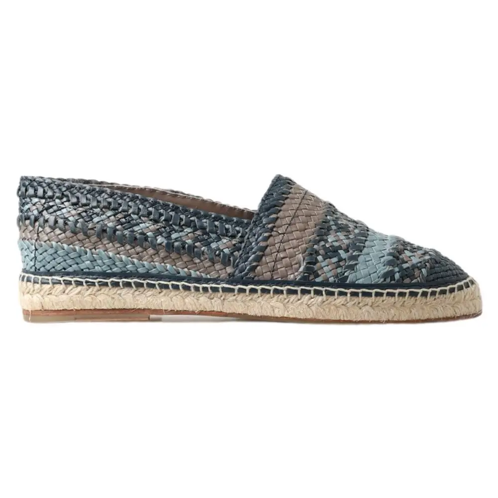 Dolce & Gabbana Blaugraue Leder Espadrille-Schuhe von Buffalo