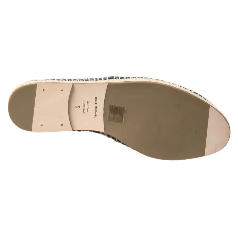 Dolce & Gabbana Blaugraue Leder Espadrille-Schuhe von Buffalo
