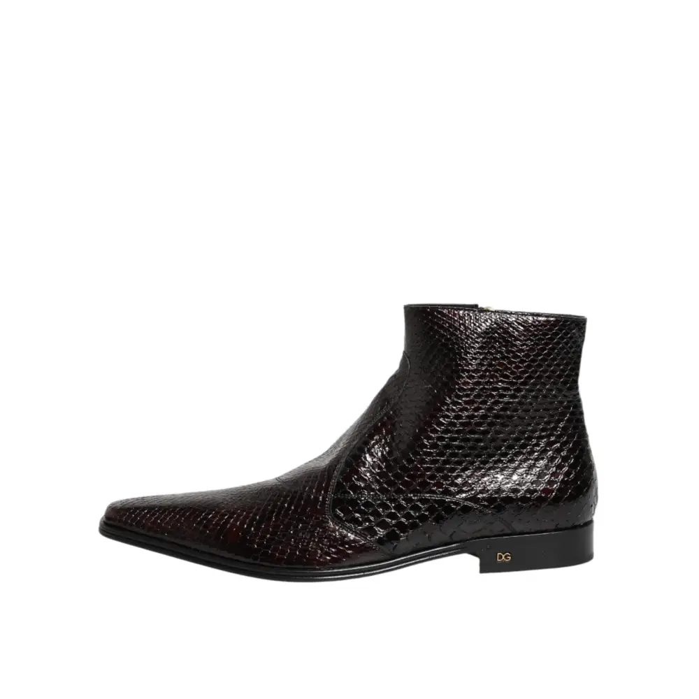 Dolce & Gabbana Bordeaux Chelsea-Stiefeletten für Herren - EU44/US11