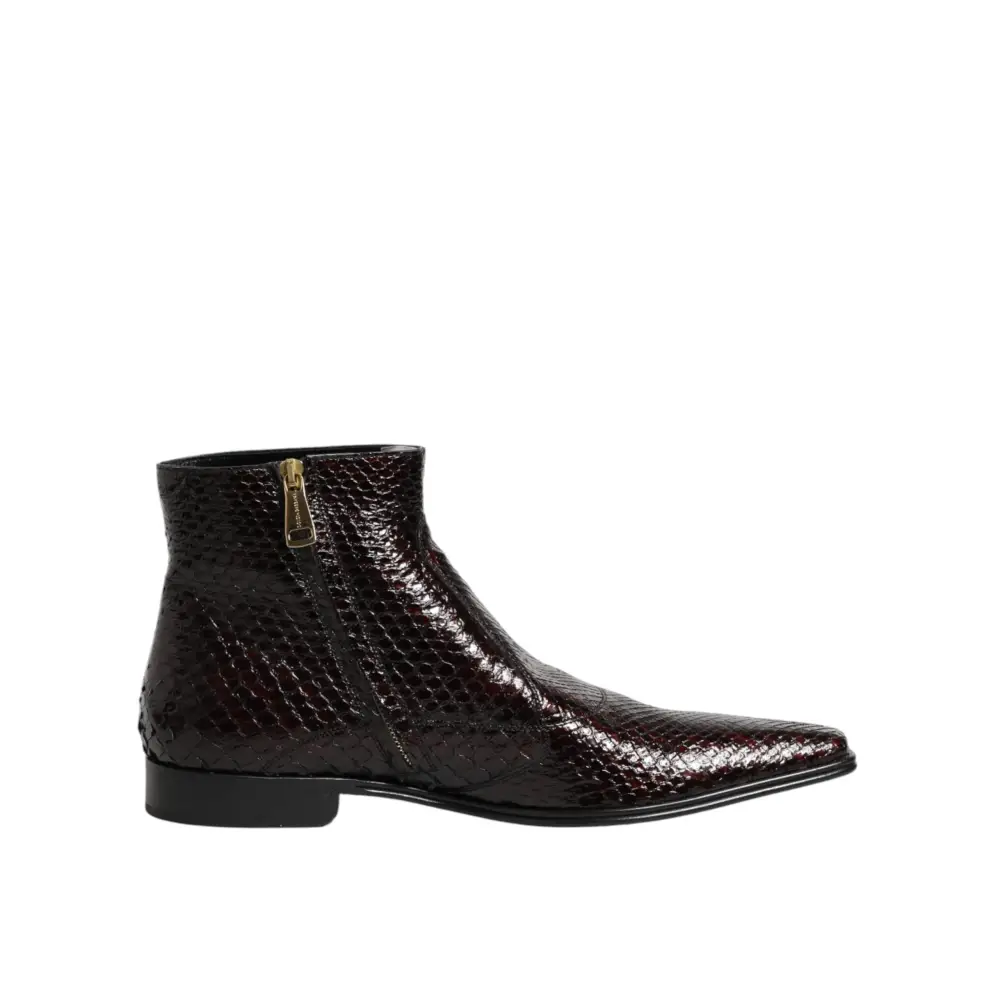 Dolce & Gabbana Bordeaux Chelsea-Stiefeletten für Herren - EU44/US11