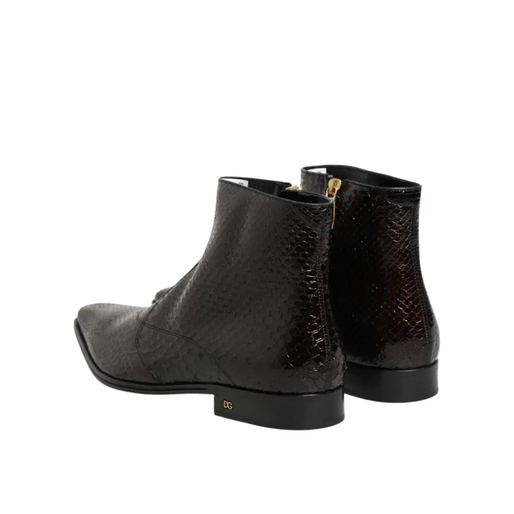 Dolce & Gabbana Bordeaux Chelsea-Stiefeletten für Herren - EU44/US11