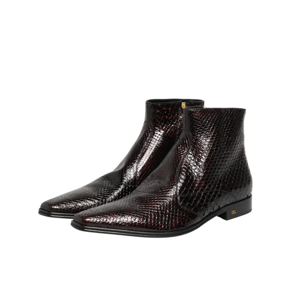 Dolce & Gabbana Bordeaux Chelsea-Stiefeletten für Herren - EU44/US11