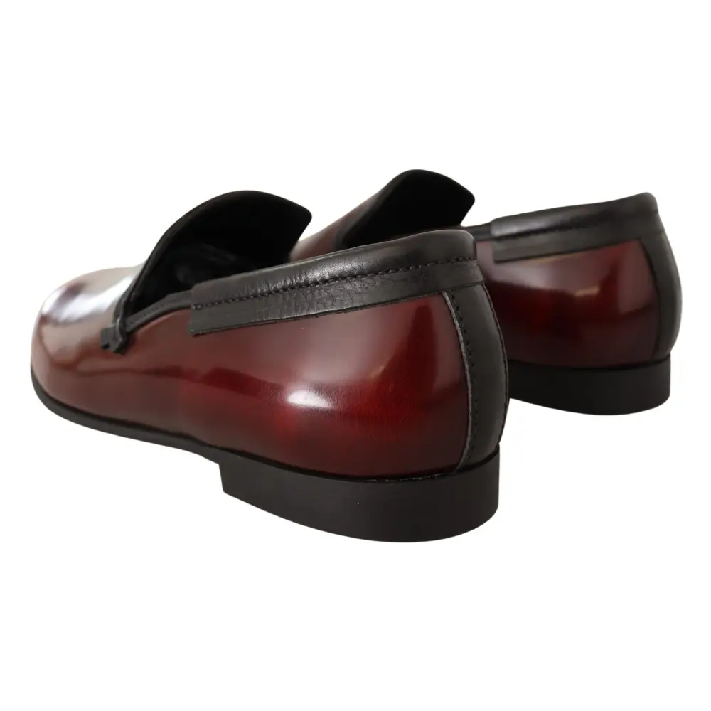 Dolce & Gabbana Bordeaux Lackleder Kleid Loafers Schuhe - EU40.5/US7.5