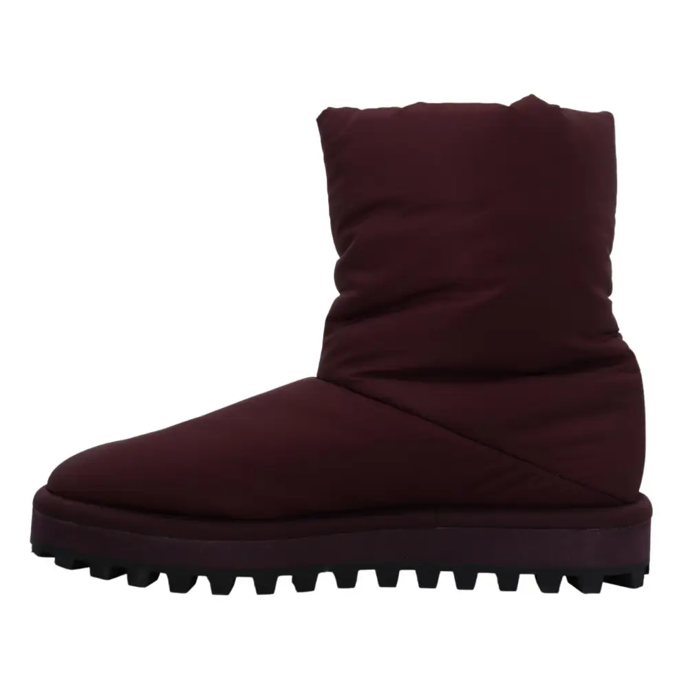 Dolce & Gabbana Bordeaux Nylonstiefel Gepolsterte Halbschuhe - EU44/US11