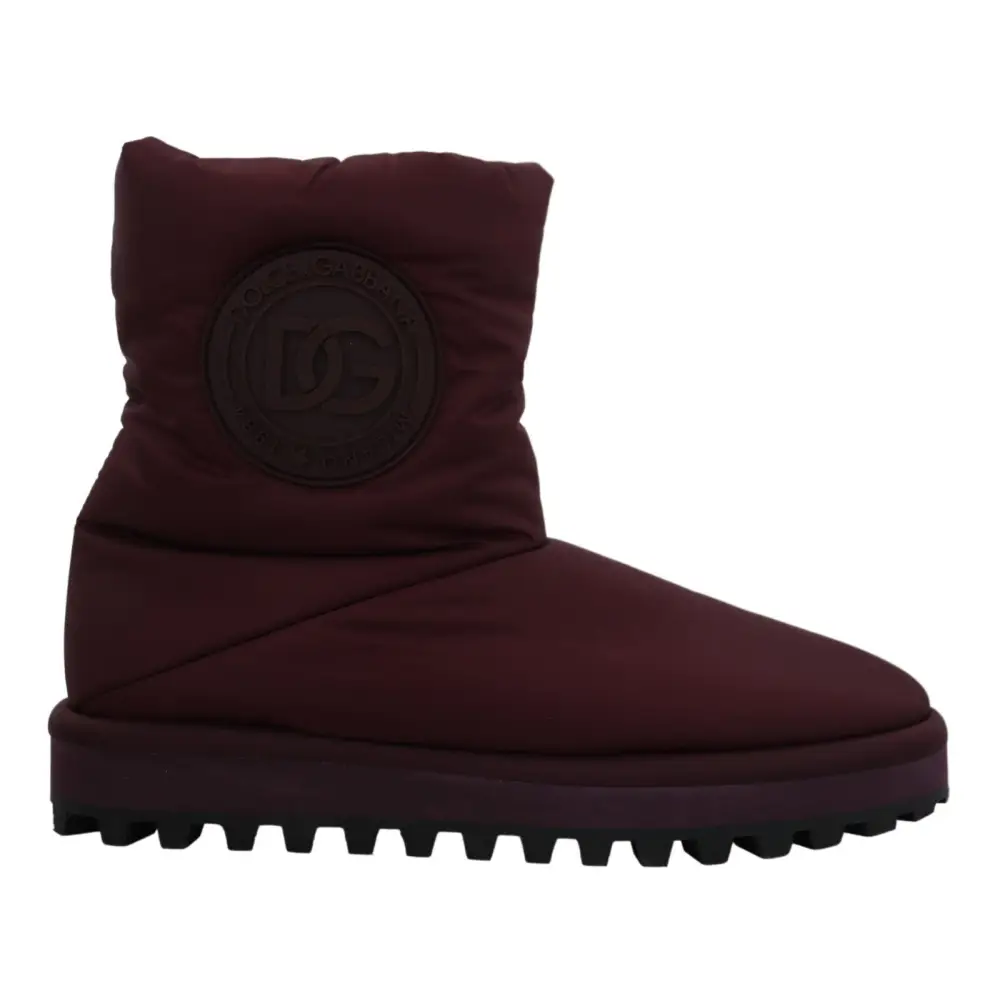 Dolce & Gabbana Bordeaux Nylonstiefel Gepolsterte Halbschuhe - EU44/US11