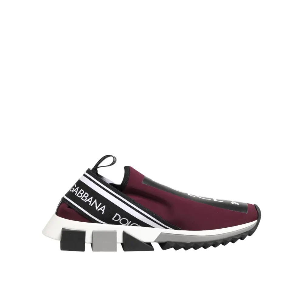 Dolce & Gabbana Bordeauxrote Sorrento Herren-Slip-On-Sneaker - EU 39.5 | US 6.5