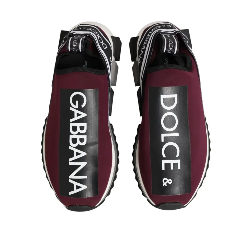 Dolce & Gabbana Bordeauxrote Sorrento Herren-Slip-On-Sneaker - EU 39.5 | US 6.5
