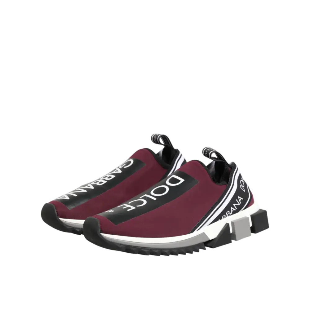 Dolce & Gabbana Bordeauxrote Sorrento Herren-Slip-On-Sneaker - EU 39.5 | US 6.5