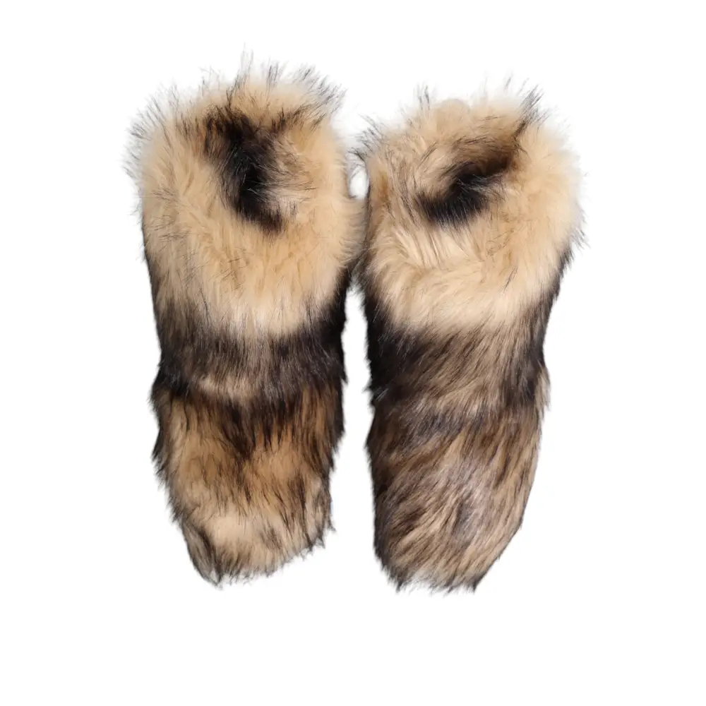 Dolce & Gabbana Braun Faux Skim Pelz Männer kurze Stiefel Schuhe - EU44/US11