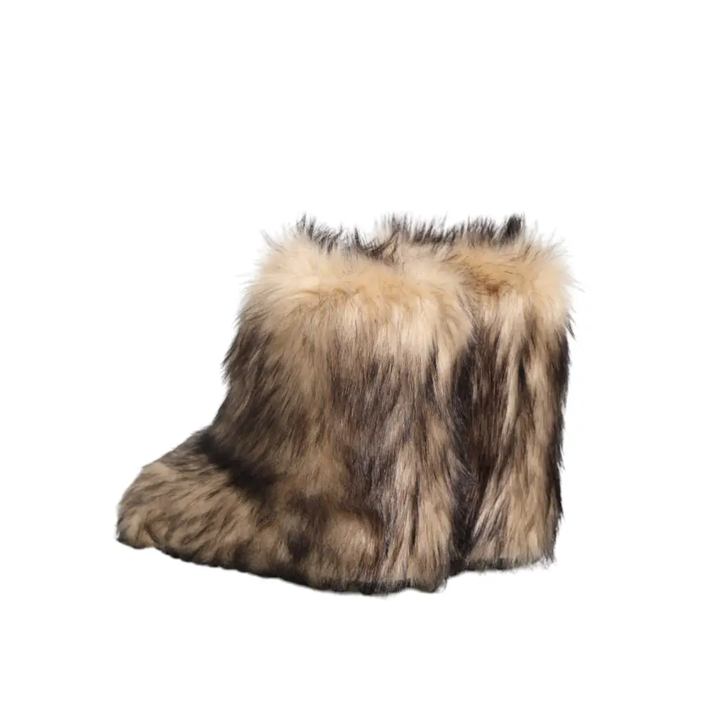 Dolce & Gabbana Braun Faux Skim Pelz Männer kurze Stiefel Schuhe - EU44/US11